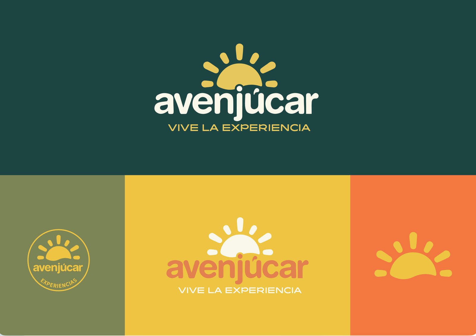 Bloques de color de la marca con el logotipo en cada tono