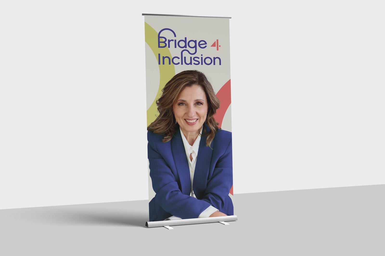Roll-up de la marca con la fundadora