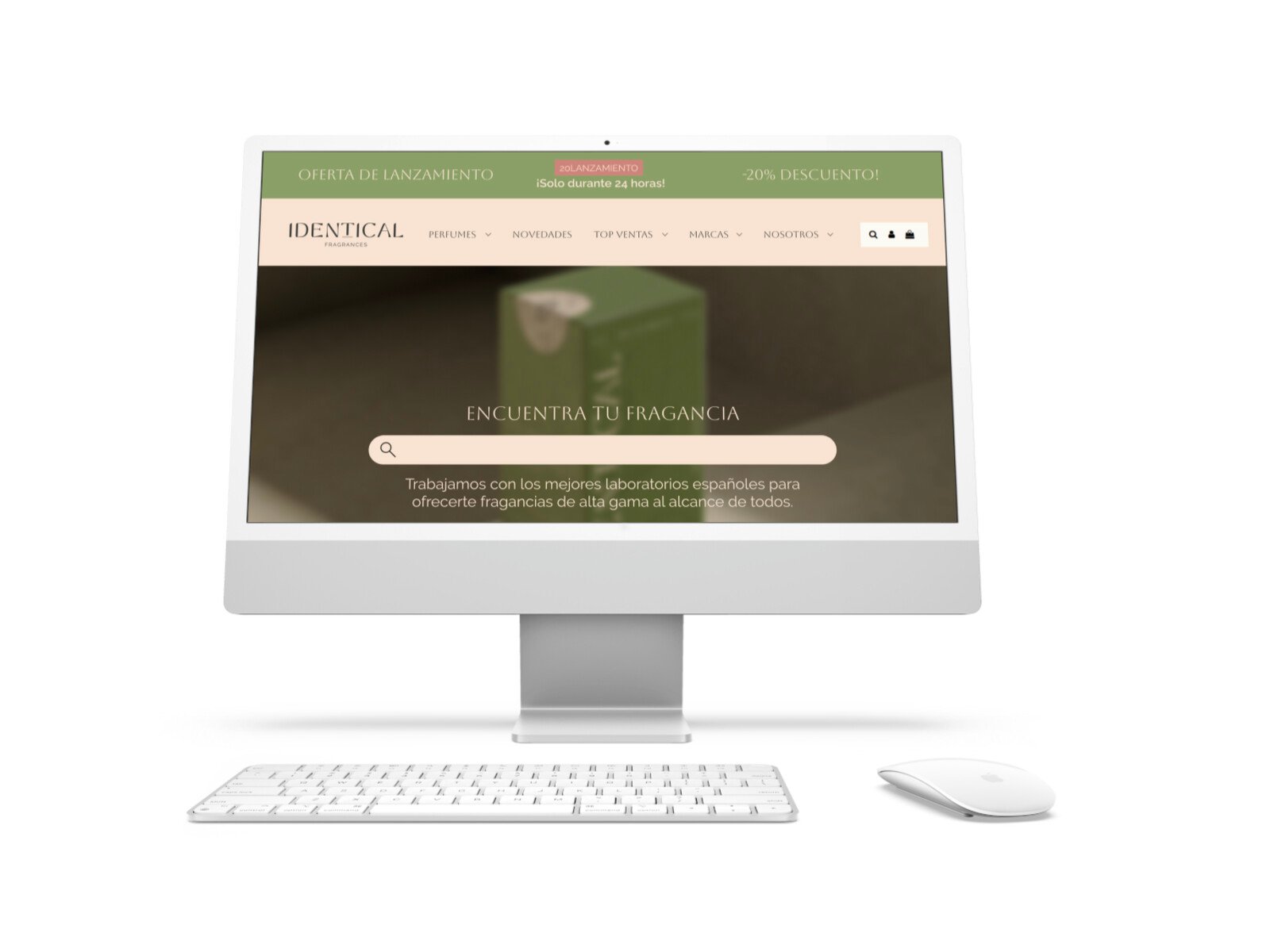 La web de Identical en pantalla de escritorio